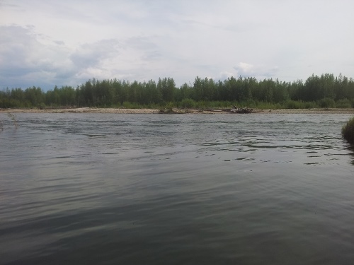 ze slepého ramene vplouváme do proudu Klondike River